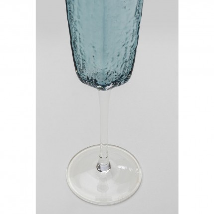 Champagneglazen Cascata blauw (6/Set) Kare Design