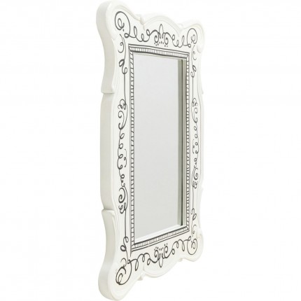 Wall Mirror Favola 67x50cm white and black Kare Design