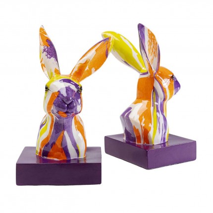 Bookend rabbit paint drips (2/Set) Kare Design