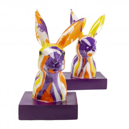 Bookend rabbit paint drips (2/Set) Kare Design