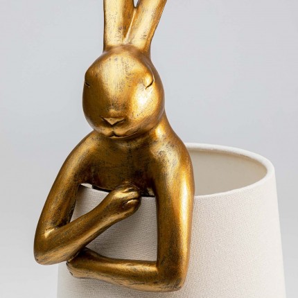 Table Lamp Animal rabbit 50cm gold and beige Kare Design