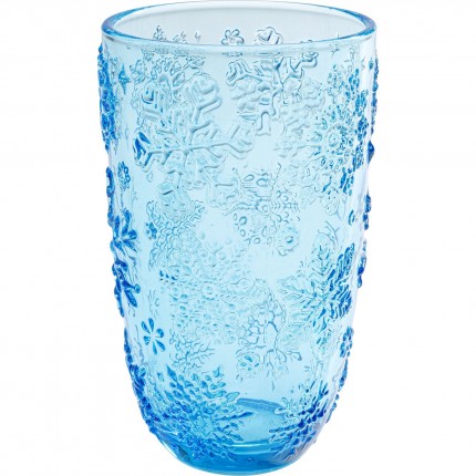 Water Glass Ice Flowers blue (6/Set) Kare Design