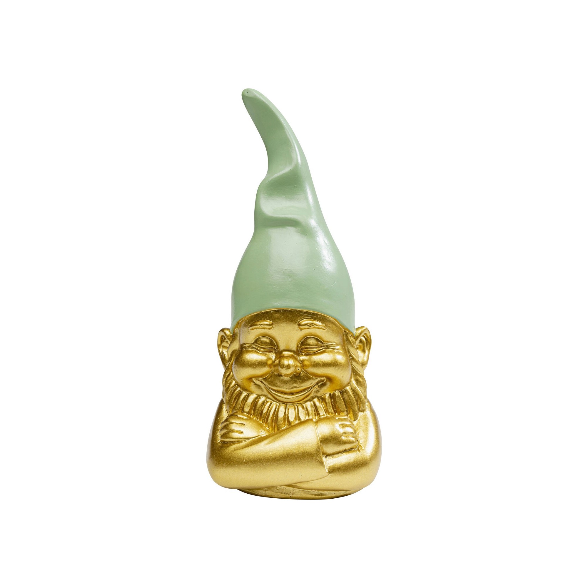 Figurine décorative Nain doré vert 21cm