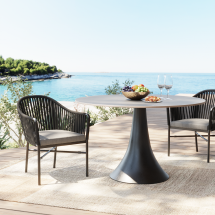 Outdoor Chair with armrests Santanyi Grey Kare Design