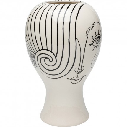 Vase Favola woman white and black Kare Design