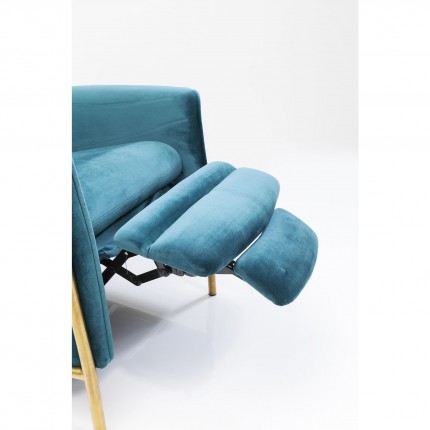 Fauteuil relax Lazy fluweel petroleumblauw Kare Design