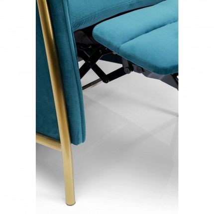 Fauteuil relax Lazy fluweel petroleumblauw Kare Design