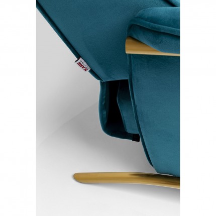 Fauteuil relax Lazy fluweel petroleumblauw Kare Design