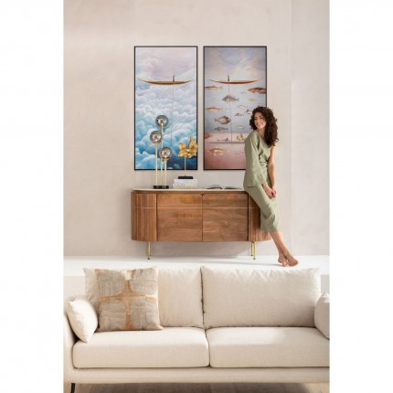 Framed Painting Cloud Boat 60x120cm Kare Design