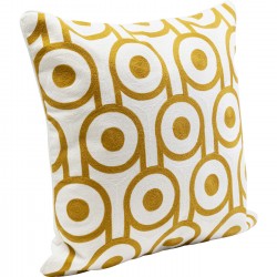 Cushion Catena Circle yellow and white Kare Design