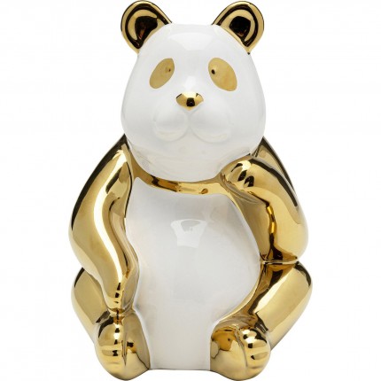 Woonaccessoires panda zittend 19cm goud en wit Kare Design