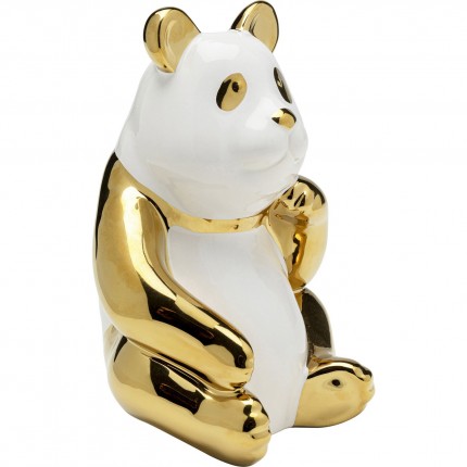 Deco panda itting 19cm gold and white sKare Design