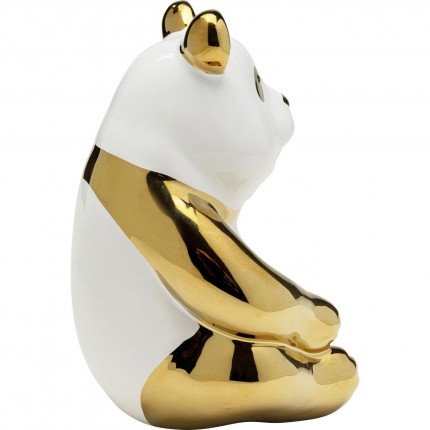 Deco panda itting 19cm gold and white sKare Design