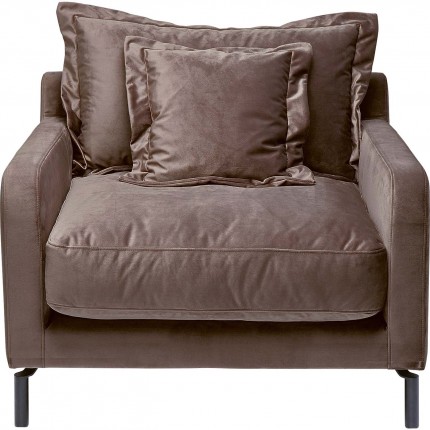 Fauteuil Lullaby fluweel taupe Kare Design