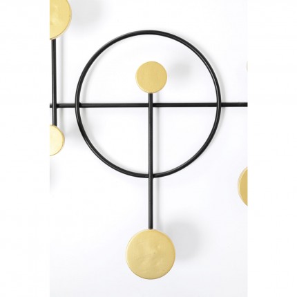 Wand kapstok Art Circles 79cm goud Kare Design