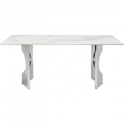 Eettafel Eternity Oho 180x90cm wit en chroom Kare Design