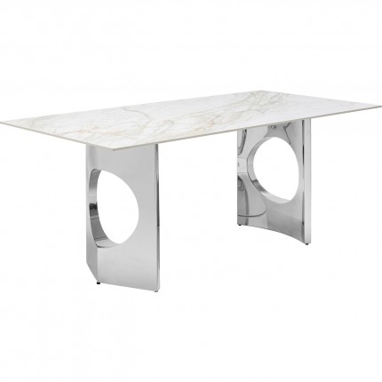 Eettafel Eternity Oho wit en chroom 180x90cm Kare Design