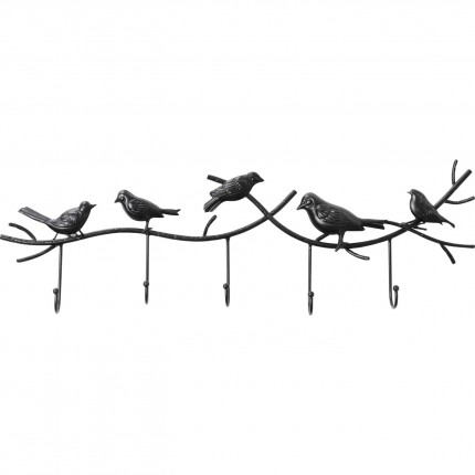 Wall Coat Rack black birds 71cm Kare Design