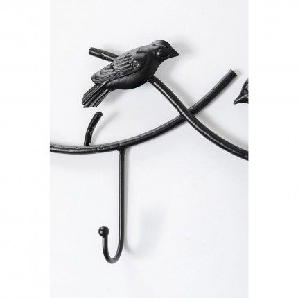 Wall Coat Rack black birds 71cm Kare Design