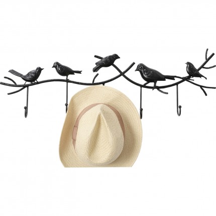 Wall Coat Rack black birds 71cm Kare Design