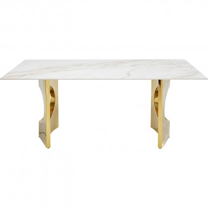 Eettafel Eternity Oho 180x90cm wit en goud Kare Design