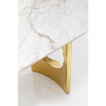 Eettafel Eternity Oho 180x90cm wit en goud Kare Design