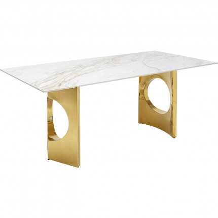 Eettafel Eternity Oho 180x90cm wit en goud Kare Design