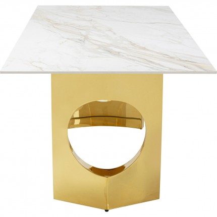 Eettafel Eternity Oho 180x90cm wit en goud Kare Design