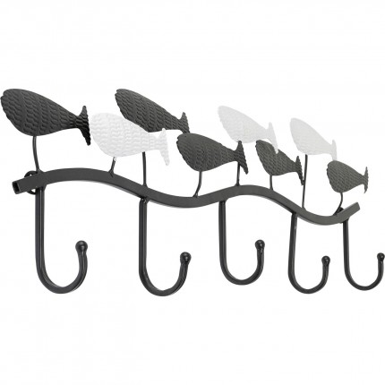 Wall Coat Rack fish black and white 62cm Kare Design