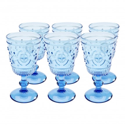 Wijnglazen Greece blauw (6/set) Kare Design