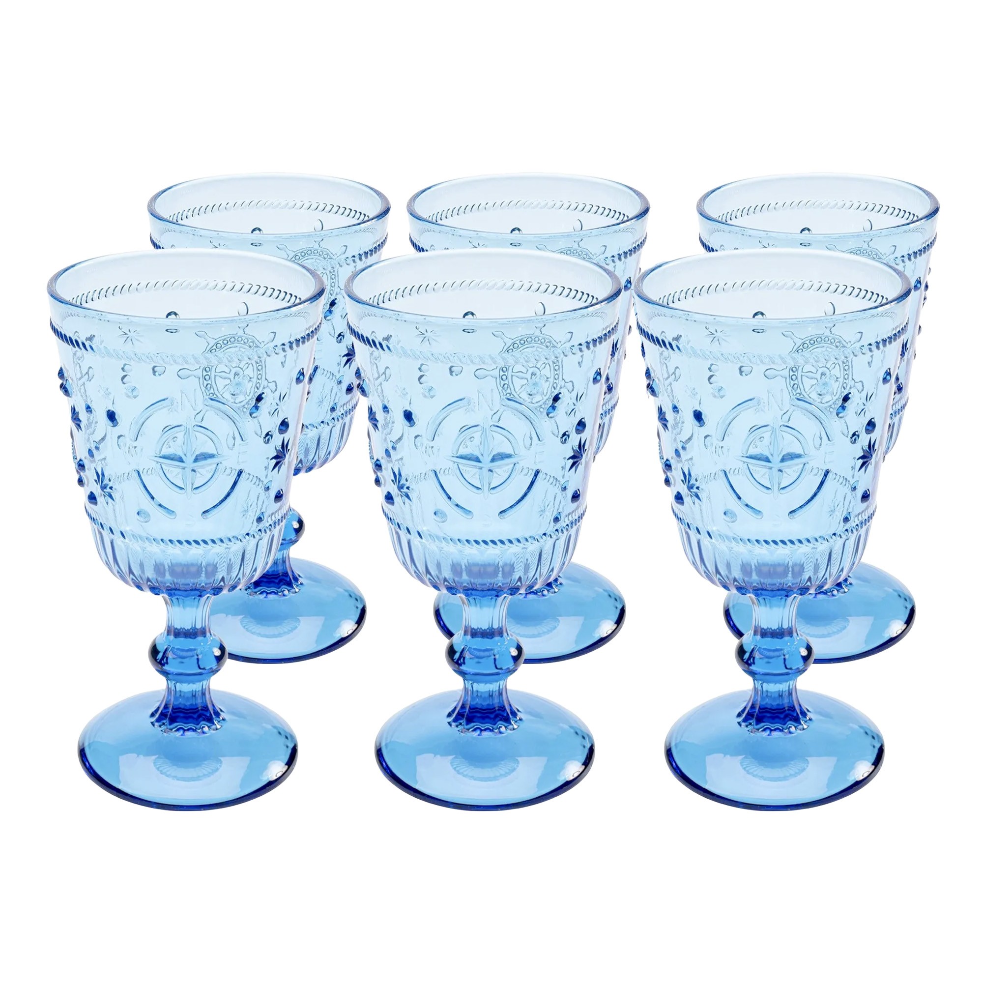 Wijnglazen Greece blauw (6/set) Kare Design