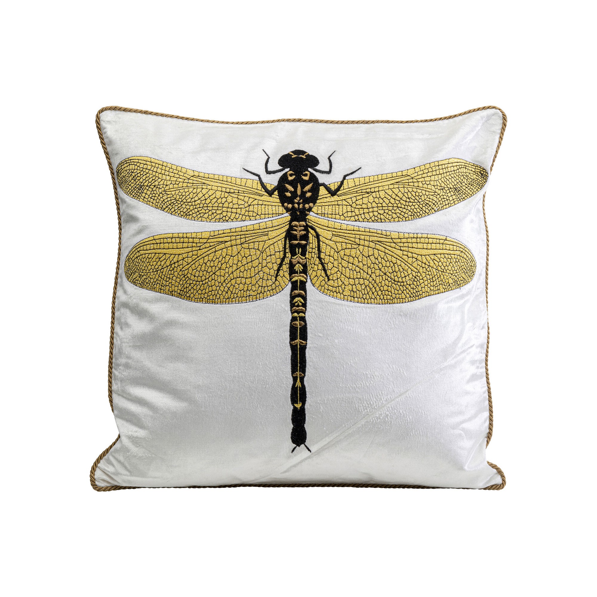 Coussin Glitter Dragonfly blanc 40x40cm