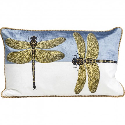 Cushion dragonfly white and blue Kare Design