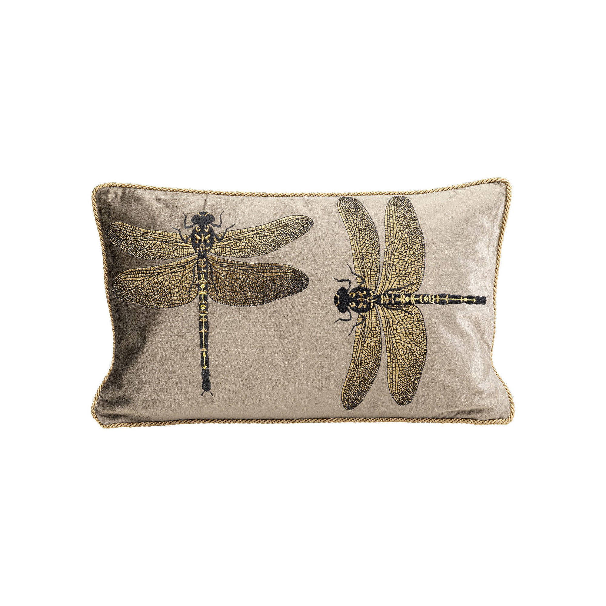 Coussin Glitter Dragonfly marron 50x30cm