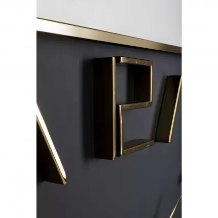 Wandklok Gamble zwart en goud Kare Design