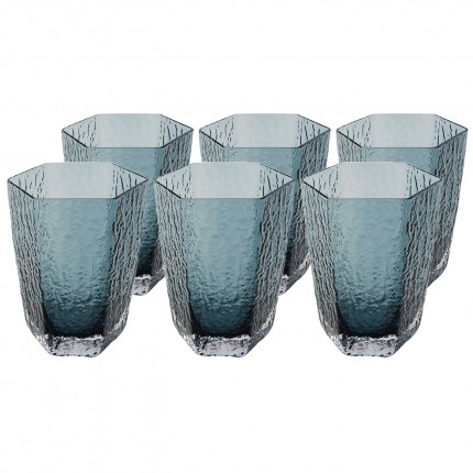 Waterglazen Cascata blauw (6/Set) Kare Design