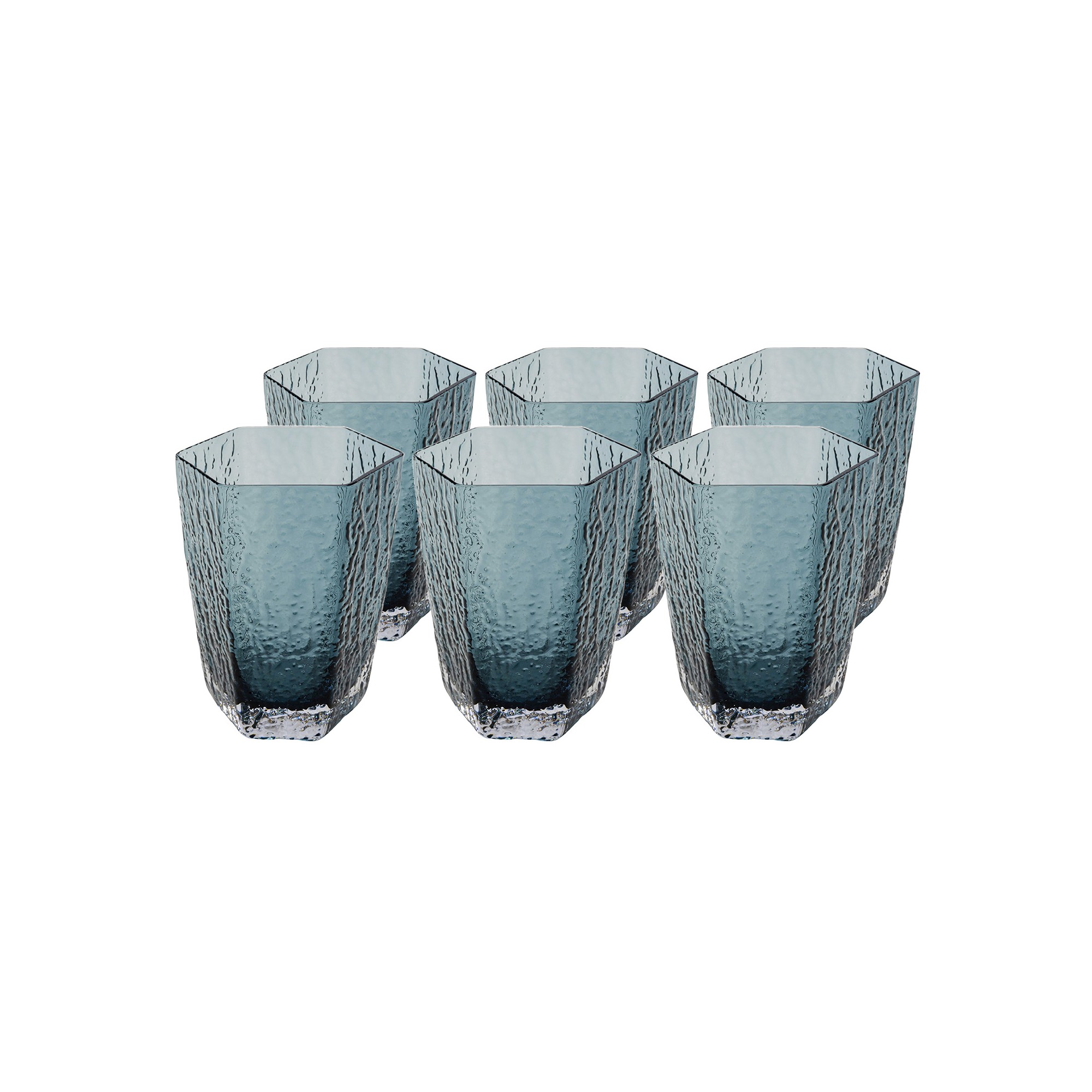 Waterglazen Cascata blauw (6/Set) Kare Design