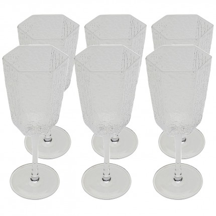 Red Wine Glass Cascata (6/Set) Kare Design