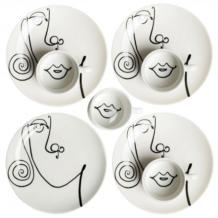 Coffee cup Viso woman (4/set) Kare Design