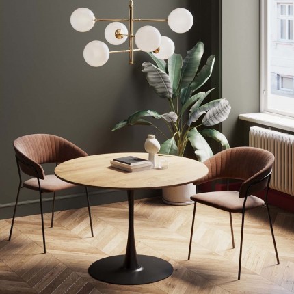 Eettafel Schickeria Ø110cm eik en zwart Kare Design