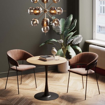 Eettafel Schickeria Ø80cm eik en zwart Kare Design