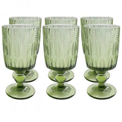 Wijnglazen Fogli groen (6/Set) Kare Design