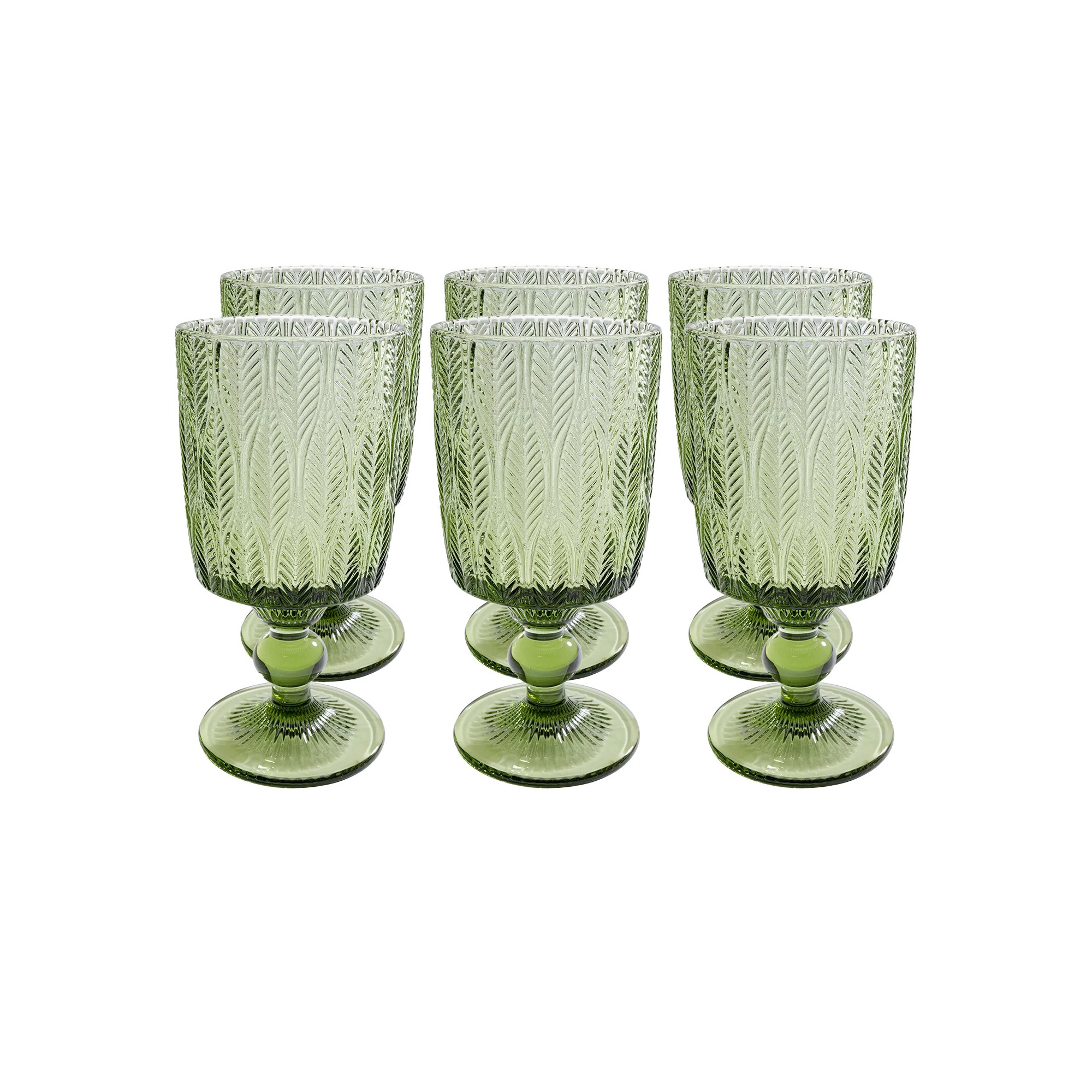 Wijnglazen Fogli groen (6/Set) Kare Design