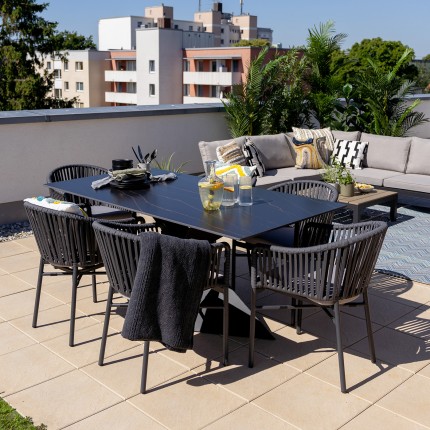 Outdoor table Gloria 180x90cm ceramic black Kare Design