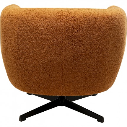 Swivel Armchair Fuzzy brown Kare Design