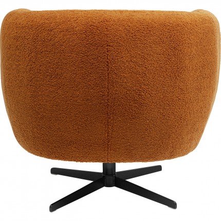 Swivel Armchair Fuzzy brown Kare Design