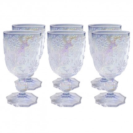 Wijnglazen Ice Flowers paars (6/set) Kare Design