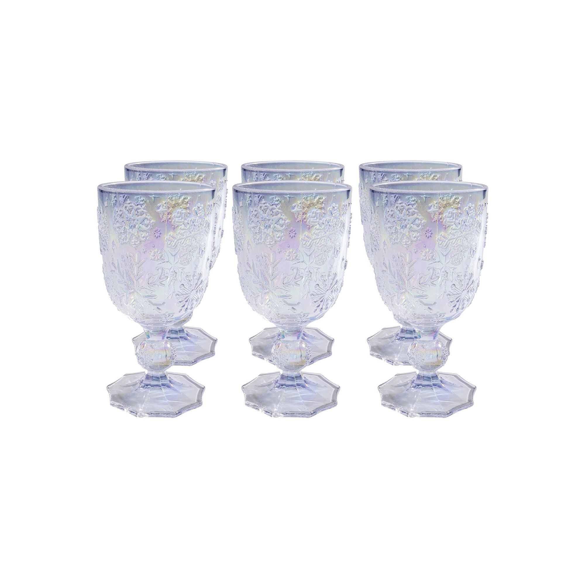 Wijnglazen Ice Flowers paars (6/set) Kare Design