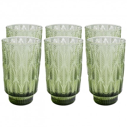 Waterglazen Fogli groen (6/set) Kare Design