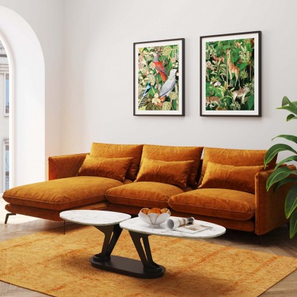 Corner Sofa Monza left velvet ocher Kare Design